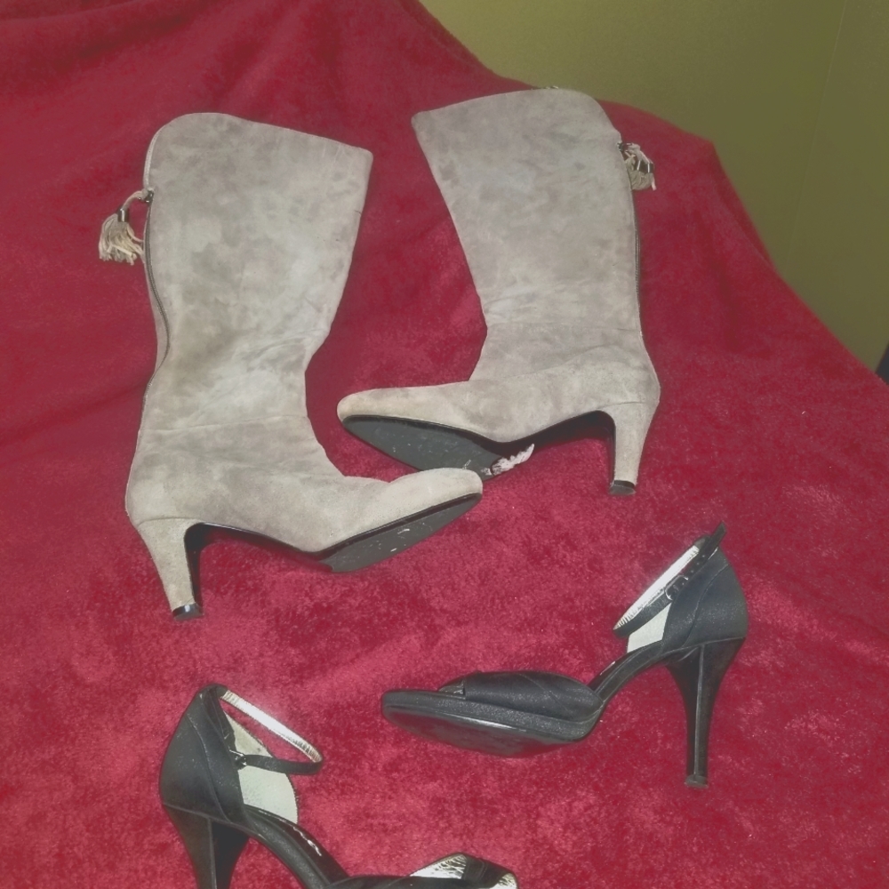 Suede boots and sandals